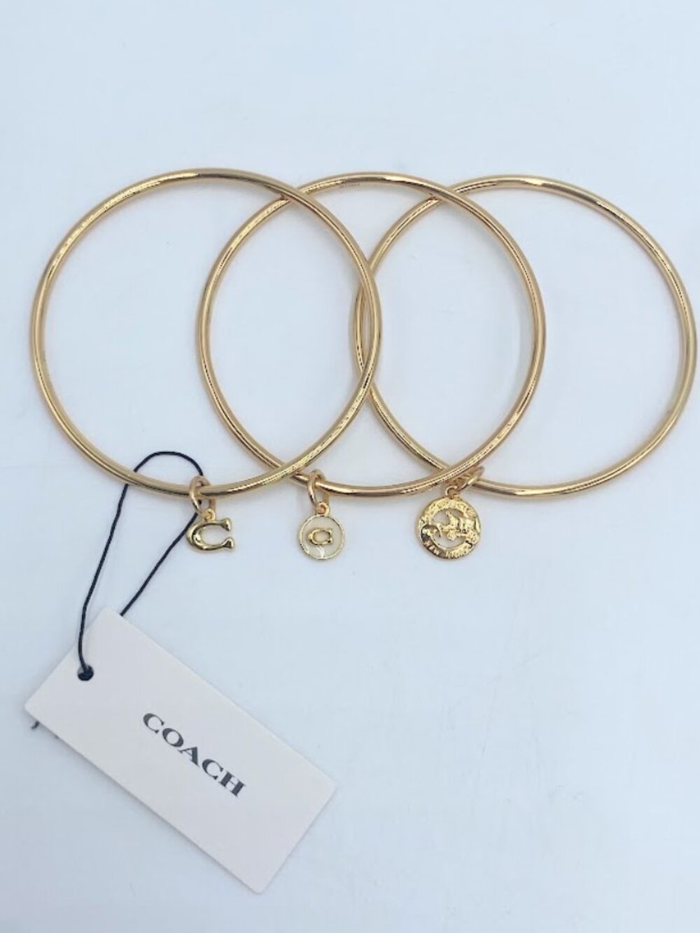 Coach Horse and Carriage Charm Bangle Bracelets Set NWT pulsera